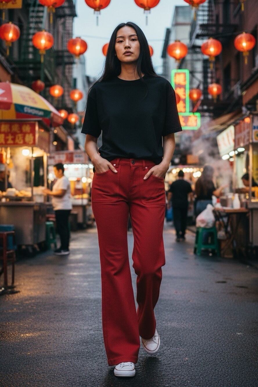 Anthropologie The Essential 0 Brick Red Twill High Rise 70's Flare Pants Boho